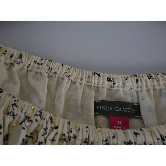 Vince Camuto Plus Women's Embellished Floral Print Pullover Top 1X - Picture 7 of 7